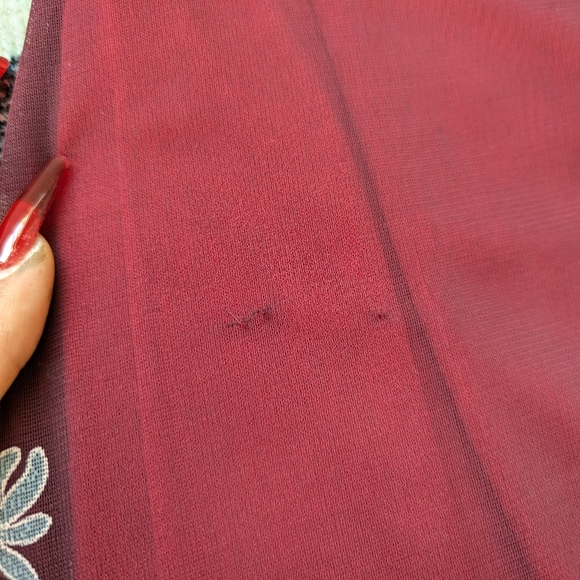 Vintage Y2K Red Floral Mesh Maxi Dress Ezen Small - Picture 11 of 11